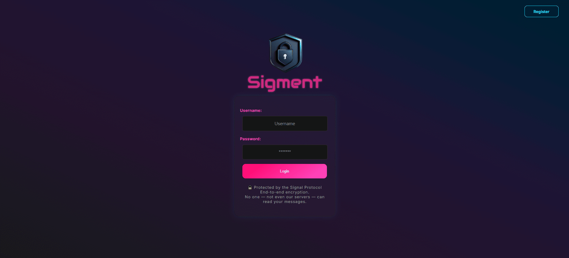 login page